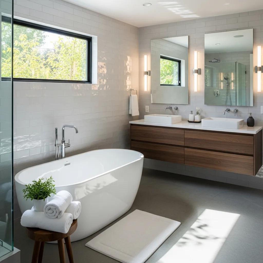 Modern bathroom renovation showcasing stylish fixtures and design